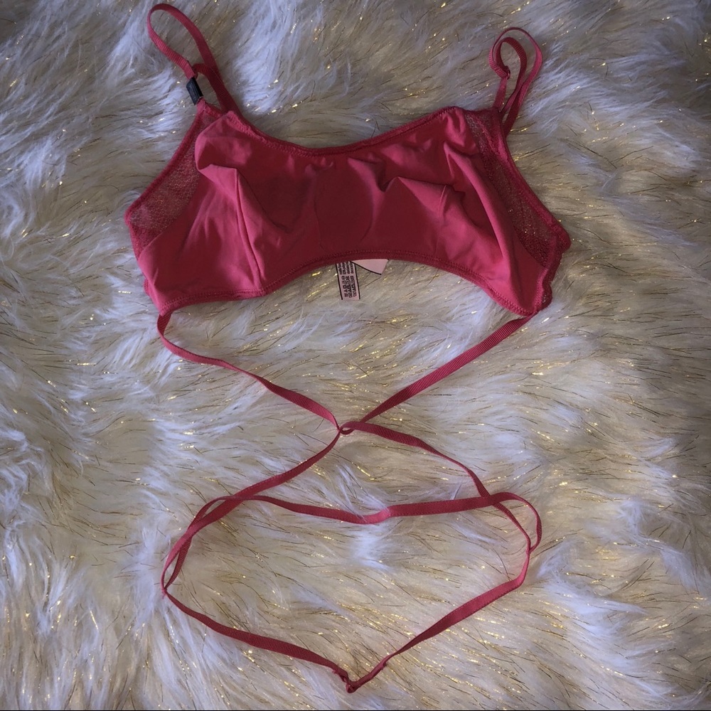 Victoria Secret Womens Bra Strappy Lace Pink M